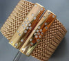 ESTATE EXTRA LARGE 1.50CT DIAMOND 14K ROSE GOLD MULTI ROW ETOILE BANGLE BRACELET