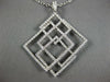 ESTATE LARGE 1.90CT DIAMOND 18KT WHITE GOLD 3D MULTI SQUARE LOVE KNOT PENDANT