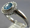 ESTATE 1.27CT DIAMOND & AAA BLUE TOPAZ 14KT WHITE GOLD 3D FILIGREE FLOWER RING