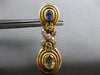 LARGE 7.42CT DIAMOND & AAA SAPPHIRE 18KT YELLOW GOLD 3D OVAL X HANGING EARRINGS