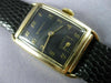 ANTIQUE WITTNAUER 14K YELLOW GOLD 3D BLACK RECTANGLE MECHANICAL MENS WATCH #815