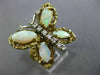 ANTIQUE LARGE 2.30CT DIAMOND & OPAL 14K TWO TONE GOLD HANDCRAFTED BUTTERFLY RING
