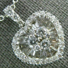 ESTATE LARGE 1.38CT DIAMOND 18KT WHITE GOLD ROUND & BAGUETTE HEART PENDANT 26599