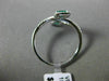 ESTATE WIDE .60CT ROUND DIAMOND & AAA EMERALD 18K WHITE GOLD 3D DOUBLE LEAF RING
