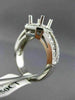 ESTATE WIDE .50CT DIAMOND 14K WHITE GOLD SQUARE SEMI MOUNT ENGAGEMENT RING #1275