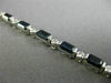 ESTATE 7.84CT DIAMOND & AAA EMERALD CUT SAPPHIRE 18KT WHITE GOLD TENNIS BRACELET