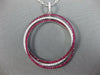 LARGE 2.22CT DIAMOND & AAA RUBY 18K WHITE GOLD CIRCULAR INTERTWINING FUN PENDANT