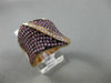 ESTATE LARGE 2.73CT DIAMOND & PINK SAPPHIRE 18KT 2 TONE GOLD MULTI ROW LEAF RING