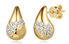 ESTATE .62CT DIAMOND 14KT YELLOW GOLD 3D ETOILE TEAR DROP LOVE STUD EARRINGS