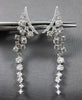 ESTATE 1.55CT DIAMOND 18KT WHITE GOLD 3D CHANDELIER HALF MOON HANGING EARRINGS