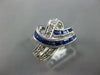1.49CT DIAMOND & AAA SAPPHIRE 14KT WHITE GOLD 3D ROUND & BAGUETTE LOVE KNOT RING