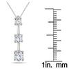 ESTATE 1.0CT DIAMOND 14K WHITE GOLD 3 STONE PAST PRESENT FUTURE FLOATING PENDANT