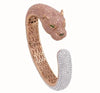 23.32CT WHITE & PINK DIAMOND & AAA EMERALD 18K WHITE & ROSE GOLD BANGLE BRACELET