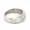 EXTRA LARGE 5.53CT DIAMOND 18KT WHITE GOLD ROUND & BAGUETTE CUFF BANGLE BRACELET