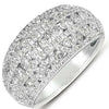 ESTATE LARGE 1.98CT DIAMOND 14KT WHITE GOLD CLASSIC MULTI ROW ANNIVERSARY RING