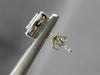 .90CT DIAMOND 14KT WHITE GOLD 3D ROUND & BAGUETTE SQUARE FILIGREE STUD EARRINGS
