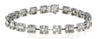 4.21CT DIAMOND 18KT WHITE GOLD ROUND & BAGUETTE SQUARE BY THE YARD FUN BRACELET