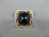 LARGE 8.95CT DIAMOND & AAA AMETHYST 14KT YELLOW GOLD 3D PYRAMID SQUARE FUN RING