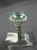 ESTATE LARGE 3.25CT DIAMOND & AAA AQUAMARINE 14KT WHITE GOLD 3D ENGAGEMENT RING