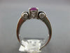 ESTATE 1.94CT DIAMOND & AAA PINK SAPPHIRE 18KT WHITE GOLD OVAL ENGAGEMENT RING