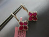 ESTATE LARGE 4.16CT DIAMOND & AAA RUBY 18KT ROSE GOLD 3D OVAL & ROUND HANGING EARRINGS
