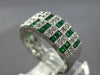 1.75CT DIAMOND & AAA EMERALD 14KT WHITE GOLD BAGUETTE MULTI ROW ANNIVERSARY RING
