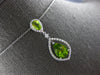 LARGE 2.73CT DIAMOND & AAA PERIDOT 14K WHITE GOLD PEAR SHAPE & ROUND FUN PENDANT