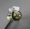 ANTIQUE WIDE 1.87CT DIAMOND & AAA SAPPHIRE 18KT YELLOW GOLD WOVEN FUN RING