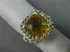 ESTATE 11.0CT DIAMOND & AAA CITRINE 18KT WHITE GOLD SOLITAIRE FILIGREE RING #857