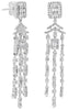 LARGE 1.47CT DIAMOND 18KT WHITE GOLD 3D ROUND & BAGUETTE MULTI ROW FUN EARRINGS