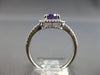 1.12CT DIAMOND & AAA AMETHYST 14KT WHITE GOLD EMERALD CUT & ROUND HALO LOVE RING