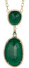 LARGE .35CT DIAMOND & AAA SAPPHIRE & GREEN AGATE 14K YELLOW GOLD LARIAT NECKLACE