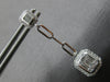 .62CT DIAMOND 14K WHITE GOLD 3D ROUND & BAGUETTE SQUARE OCTAGON HANGING EARRINGS