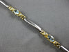 1.37CT DIAMOND & AAA AQUAMARINE 14KT 2 TONE GOLD OVAL & ROUND 3 STONE BRACELET