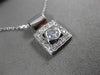 ESTATE WIDE .51CT DIAMOND 14K WHITE GOLD FILIGREE SQUARE SOLITAIRE PENDANT 18693