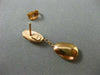 ESTATE .28CT DIAMOND 14KT WHITE & ROSE GOLD 3D PAVE PEAR SHAPE HANGING EARRINGS