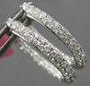 1.68CT DIAMOND 18KT WHITE GOLD INSIDE OUT MULTI ROW OVAL HUGGIE HANGING EARRINGS