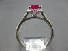 ESTATE 1.76CT DIAMOND & AAA RUBY 14K WHITE GOLD 3D OVAL & ROUND ENGAGEMENT RING