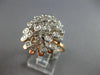 EXTRA LARGE .94CT DIAMOND 14KT WHITE & ROSE GOLD CLUSTER BEZEL FLOWER FUN RING