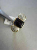 ANTIQUE WIDE 2.14CTW AMETHYST DIAMOND 14KT WHITE & YELLOW GOLD COCKTAIL RING