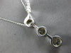 LARGE 1.20CT DIAMOND 14K WHITE GOLD 3 STONE PAST PRESENT FUTURE FLOATING PENDANT