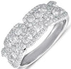 ESTATE WIDE 1.05CT DIAMOND 14KT WHITE GOLD 3D MULTI ROW ANNIVERSARY RING