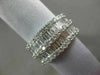 ESTATE WIDE 2.67CT DIAMOND 18KT WHITE GOLD 3D MULTI ROW WEDDING ANNIVERSARY RING