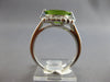 LARGE 2.85CT DIAMOND & AAA PERIDOT 14KT WHITE GOLD OVAL & ROUND FRIENDSHIP RING