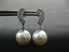 LARGE .6CT DIAMOND & AAA SOUTH SEA PEARL 18K WHITE GOLD JOURNEY HANGING EARRINGS