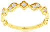 .17CT DIAMOND 14KT YELLOW GOLD 3D ROUND FLOWER LEAF WEDDING ANNIVERSARY RING