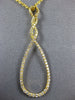 ESTATE LARGE .41CT DIAMOND 18KT YELLOW GOLD 3D TEAR DROP INFINITY LOVE PENDANT
