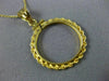 ESTATE 14KT YELLOW GOLD 3D CLASSIC ROPE ROUND COIN FRAME PENDANT #MILANO027