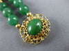ANTIQUE AAA GREEN JADE 14KT YELLOW GOLD 3D CLASSIC BEADED 2 ROW BRACELET #2631