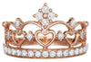 ESTATE .44CT DIAMOND 18KT ROSE GOLD 3D MULTI HEART OPEN FILIGREE CROWN RING